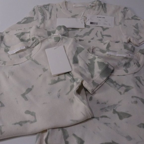 Helmut Lang RIBBED CLOUD-DYED TEE Shirt Sz XXS XS NWT 160 Iceberg - Picture 10 of 11